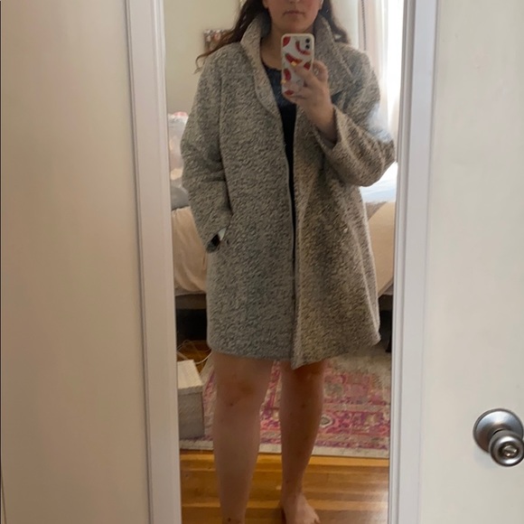 plus size funnel neck coat